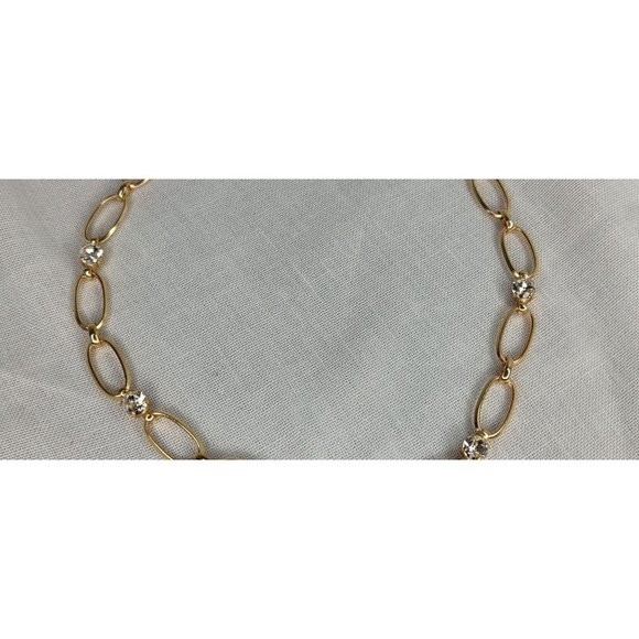 SORRELLI Necklace Gold Plated Chain Link Crystal Paige Tennis Gold Plated - Picture 4 of 8